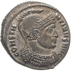 CONSTANTINUS I 307-337 n.Chr. Follis, Aquileia, 320 n.Chr. , Römische Münzen der Kaiserzeit (Vorderseite)