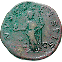 JULIA SOAEMIAS Augusta 218-222 n.Chr. Sestertius under Elagabal 220-222 AD, Roman Imperial Coinage (Back side)