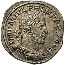 PHILIPPUS I ARABS 244-249 AD. Sesterz, 244-249 AD., Roman Imperial Coinage (Front side)