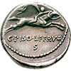C. PISO L. F. FRUGI Denarius 67 bc, Roman Republican Coinage (Back side)